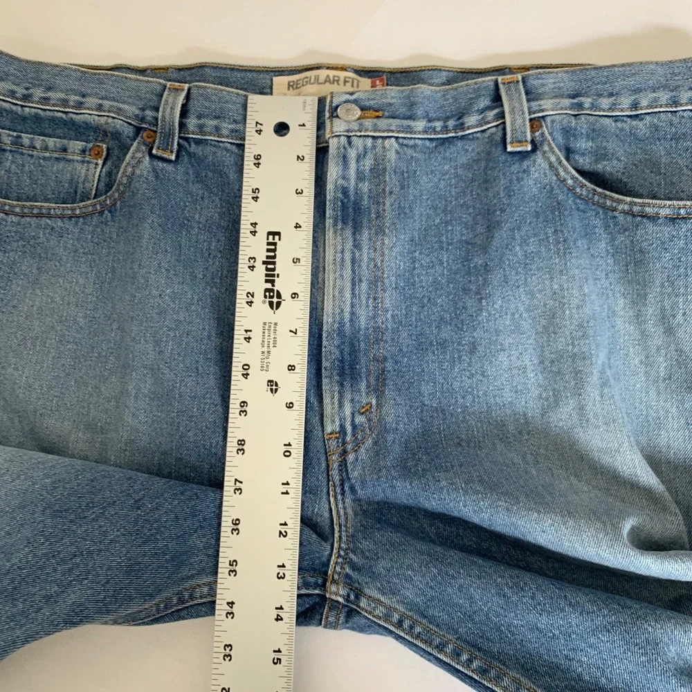 Levis 505 Regular Fit Jeans Men 44x30 Blue Medium Wash Straight Leg Denim Cotton